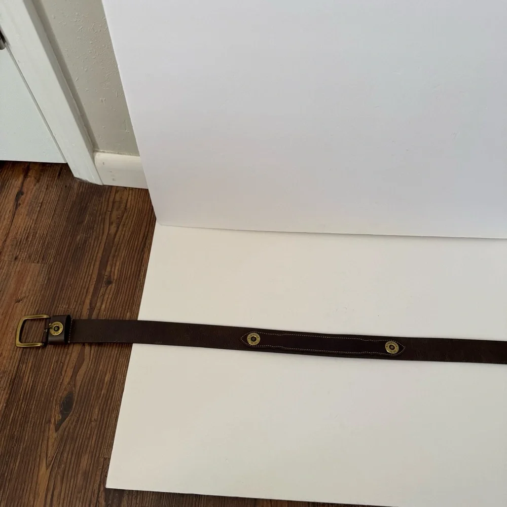 Remington Brown Leather Belt 12 GA Size 38